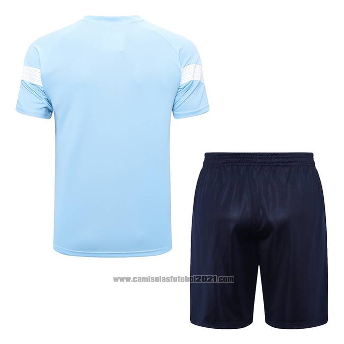 Fato de Treino Manchester City Manga Curta 2022-2023 Azul - Calcas Curta